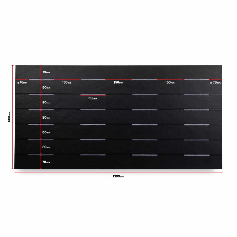 SCG Eaves Panel Lining with ventilation 1200 x 600 x 4 mm in black